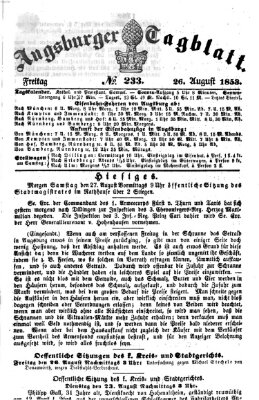 Augsburger Tagblatt Freitag 26. August 1853