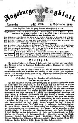 Augsburger Tagblatt Donnerstag 1. September 1853