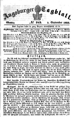 Augsburger Tagblatt Montag 5. September 1853