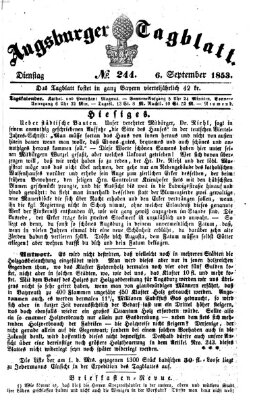 Augsburger Tagblatt Dienstag 6. September 1853