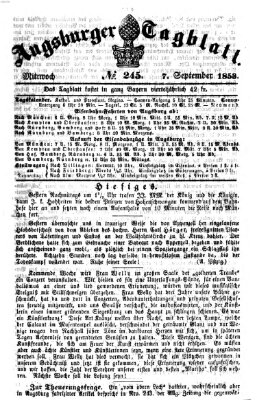 Augsburger Tagblatt Mittwoch 7. September 1853