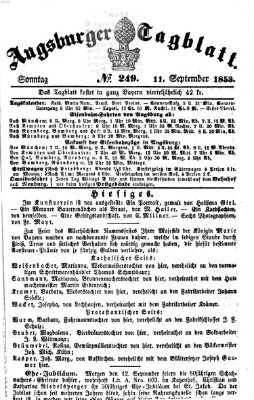 Augsburger Tagblatt Sonntag 11. September 1853