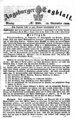 Augsburger Tagblatt Montag 12. September 1853