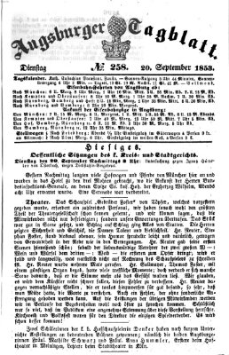 Augsburger Tagblatt Dienstag 20. September 1853