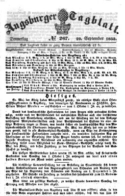 Augsburger Tagblatt Donnerstag 29. September 1853