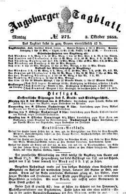 Augsburger Tagblatt Montag 3. Oktober 1853