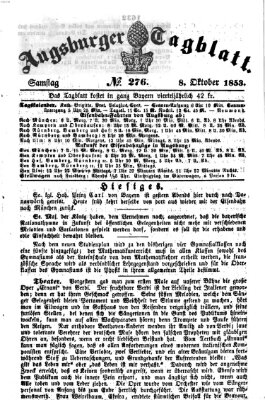 Augsburger Tagblatt Samstag 8. Oktober 1853