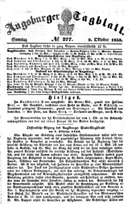 Augsburger Tagblatt Sonntag 9. Oktober 1853