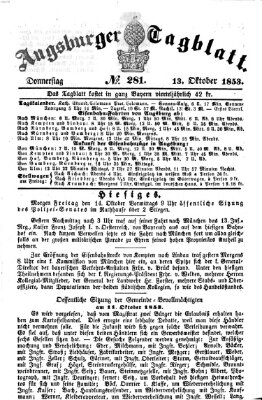 Augsburger Tagblatt Donnerstag 13. Oktober 1853