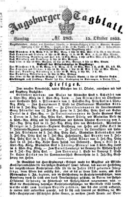 Augsburger Tagblatt Samstag 15. Oktober 1853