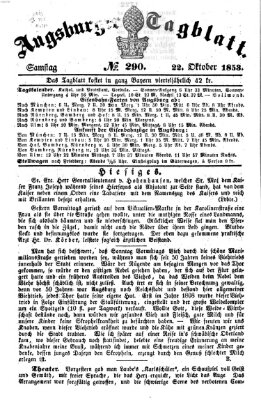 Augsburger Tagblatt Samstag 22. Oktober 1853