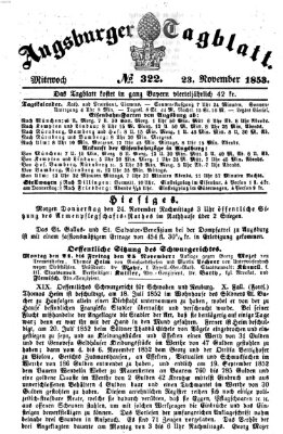 Augsburger Tagblatt Mittwoch 23. November 1853