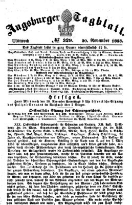 Augsburger Tagblatt Mittwoch 30. November 1853