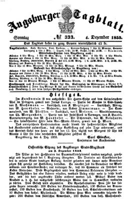 Augsburger Tagblatt Sonntag 4. Dezember 1853