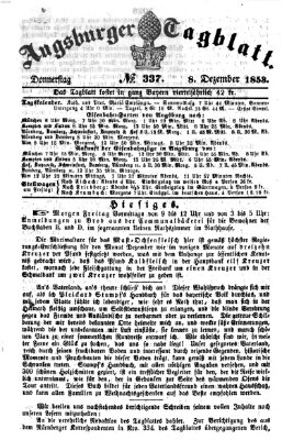 Augsburger Tagblatt Donnerstag 8. Dezember 1853