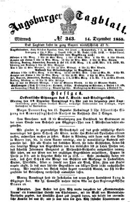 Augsburger Tagblatt Mittwoch 14. Dezember 1853