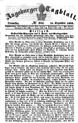 Augsburger Tagblatt Donnerstag 15. Dezember 1853