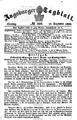 Augsburger Tagblatt Samstag 17. Dezember 1853