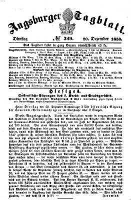 Augsburger Tagblatt Dienstag 20. Dezember 1853