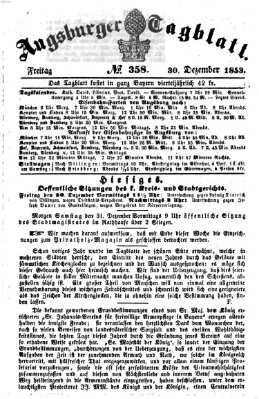 Augsburger Tagblatt Freitag 30. Dezember 1853