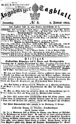 Augsburger Tagblatt Donnerstag 5. Januar 1854