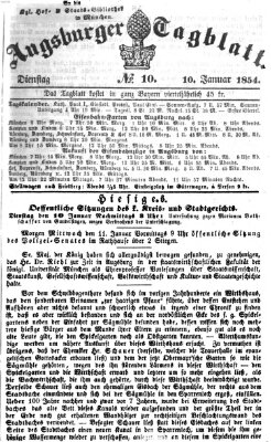 Augsburger Tagblatt Dienstag 10. Januar 1854