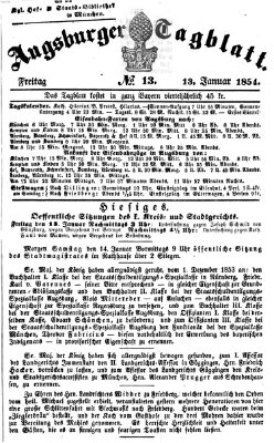 Augsburger Tagblatt Freitag 13. Januar 1854