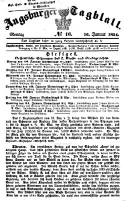 Augsburger Tagblatt Montag 16. Januar 1854