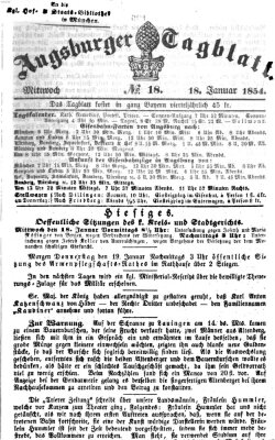 Augsburger Tagblatt Mittwoch 18. Januar 1854