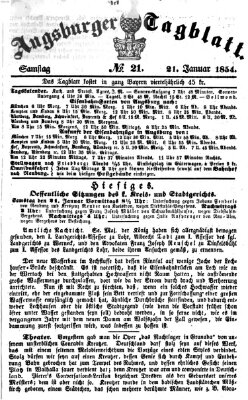 Augsburger Tagblatt Samstag 21. Januar 1854