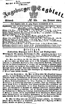 Augsburger Tagblatt Mittwoch 25. Januar 1854