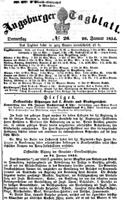 Augsburger Tagblatt Donnerstag 26. Januar 1854