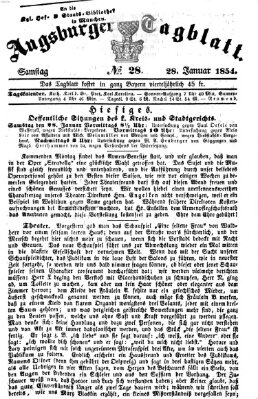 Augsburger Tagblatt Samstag 28. Januar 1854