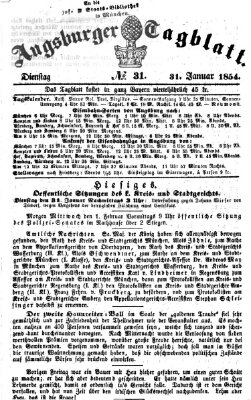 Augsburger Tagblatt Dienstag 31. Januar 1854