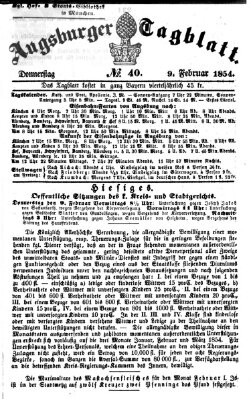 Augsburger Tagblatt Donnerstag 9. Februar 1854