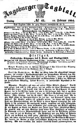 Augsburger Tagblatt Freitag 10. Februar 1854