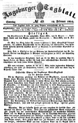 Augsburger Tagblatt Sonntag 12. Februar 1854