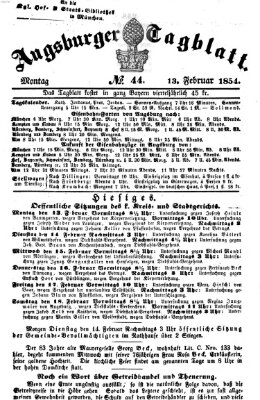 Augsburger Tagblatt Montag 13. Februar 1854