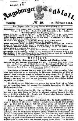 Augsburger Tagblatt Samstag 18. Februar 1854