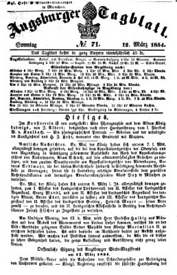 Augsburger Tagblatt Sonntag 12. März 1854