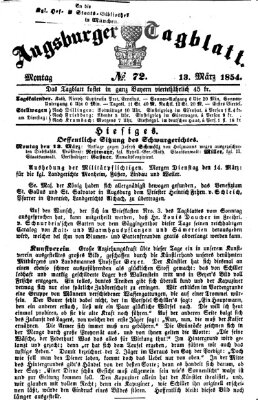 Augsburger Tagblatt Montag 13. März 1854