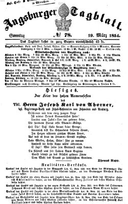 Augsburger Tagblatt Sonntag 19. März 1854