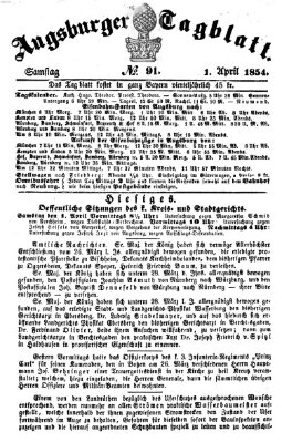 Augsburger Tagblatt Samstag 1. April 1854