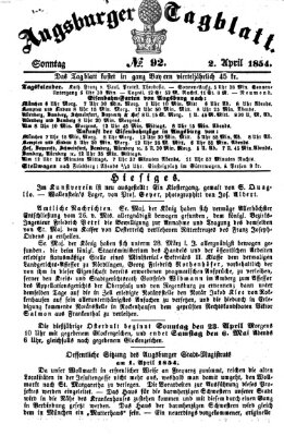 Augsburger Tagblatt Sonntag 2. April 1854