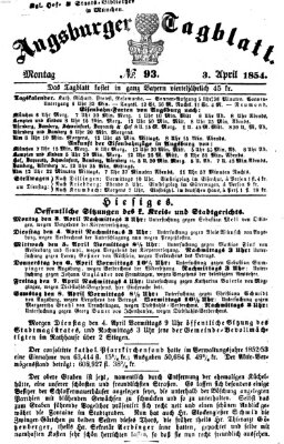 Augsburger Tagblatt Montag 3. April 1854