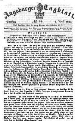 Augsburger Tagblatt Samstag 8. April 1854