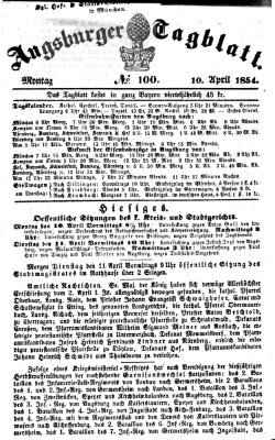 Augsburger Tagblatt Montag 10. April 1854