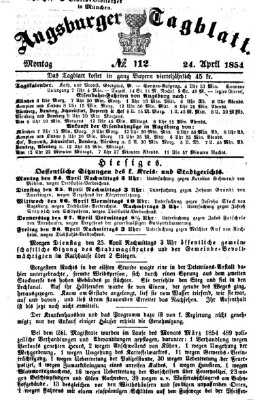 Augsburger Tagblatt Montag 24. April 1854