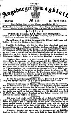 Augsburger Tagblatt Dienstag 25. April 1854
