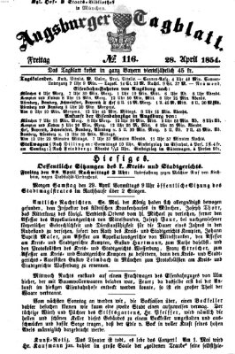 Augsburger Tagblatt Freitag 28. April 1854